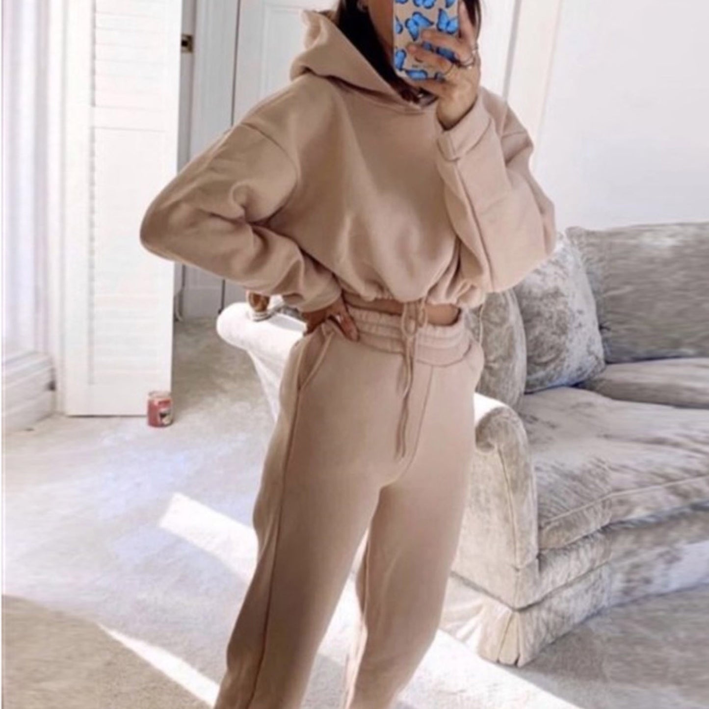 Jogging Suits For Women 2 Piece Sweatsuits Tracksuits Sexy Long Sleeve Fitness