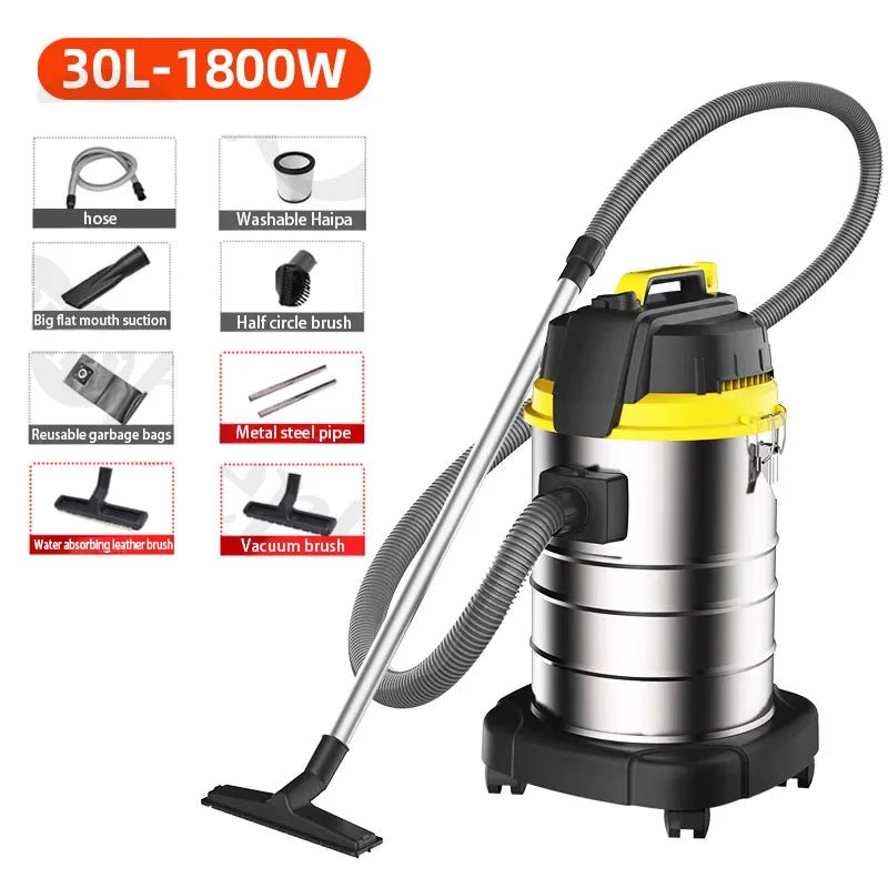 220V 15L/18L/30L Multifunctional Bucket Vacuum Cleaner Handheld Wet and Dry Vacuum Cleaner Dust Collector Home Car Commercial - FashionTech