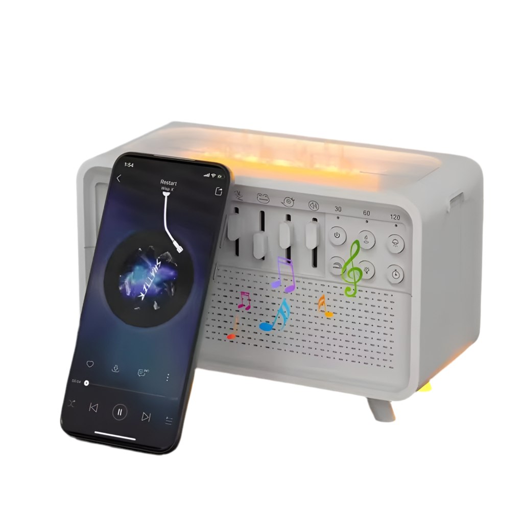 Adjustable - White - Noise Air Aroma Diffuser Humidifier with Night Light and Bluetooth Speaker