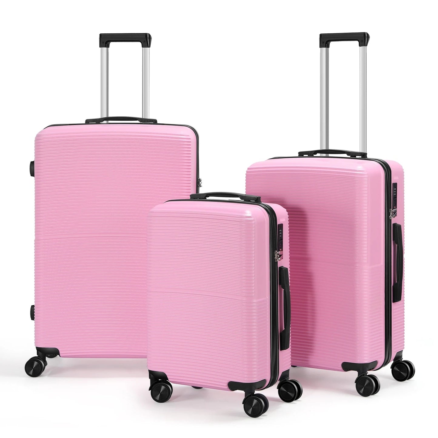 3Pcs Luggage Set ABS Hardshell Travel Suitcase Luggage Bag With Silent Spinner Wheel 28 Inch Large Suitcase - FashionTech