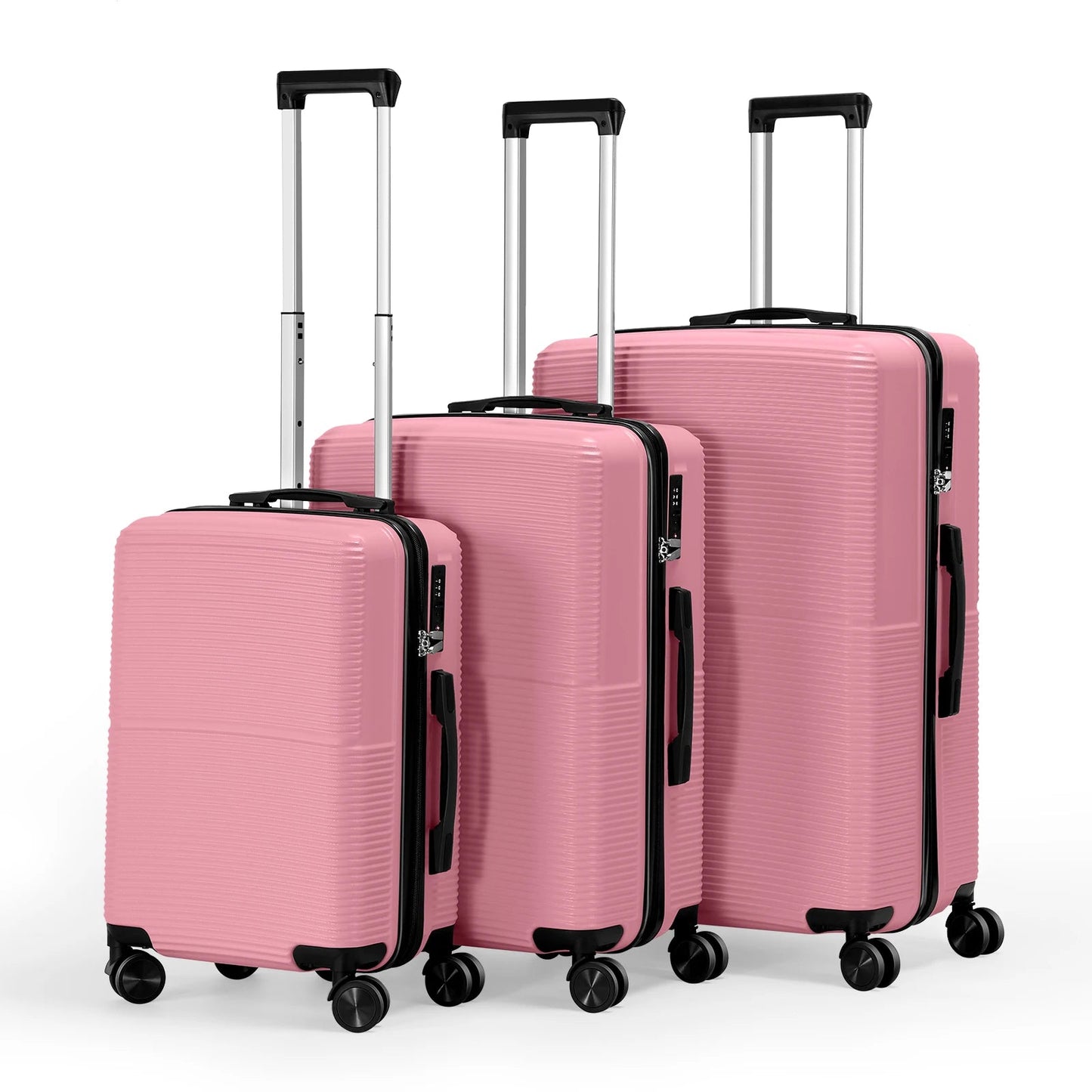 3Pcs Luggage Set ABS Hardshell Travel Suitcase Luggage Bag With Silent Spinner Wheel 28 Inch Large Suitcase - FashionTech