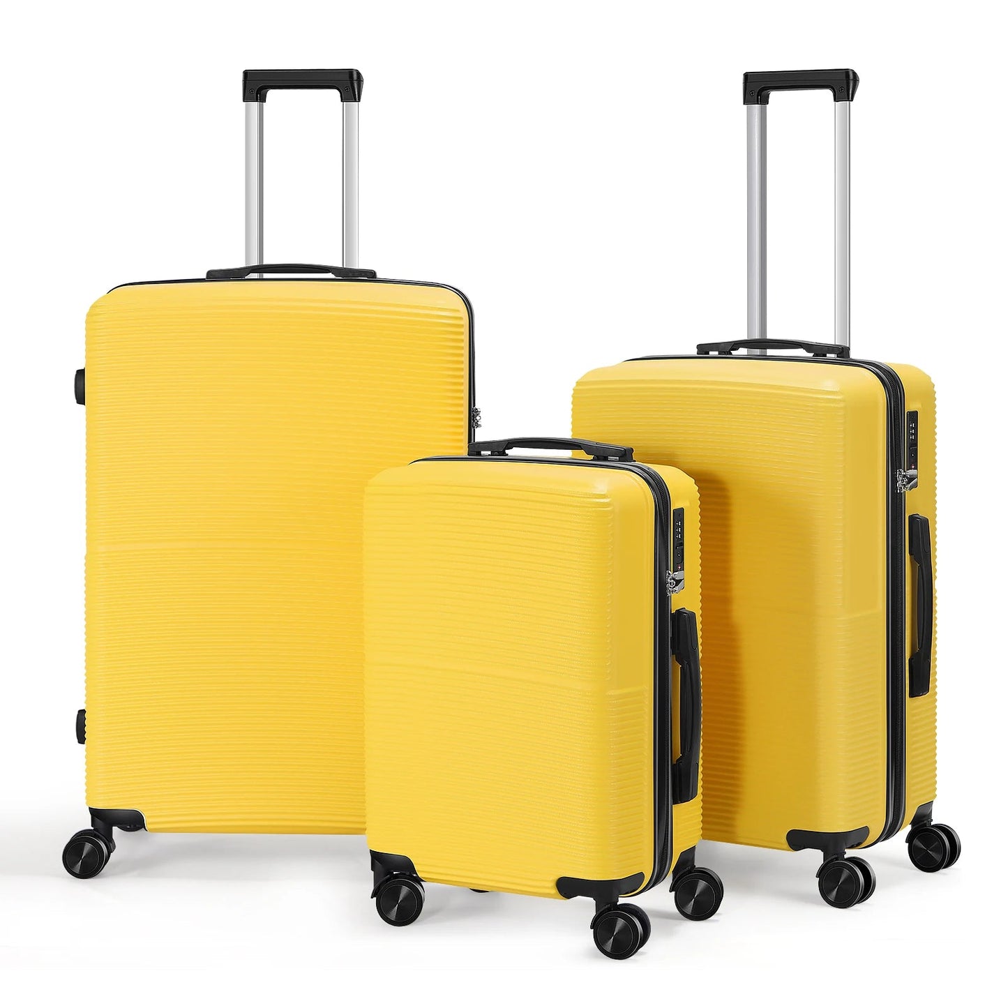 3Pcs Luggage Set ABS Hardshell Travel Suitcase Luggage Bag With Silent Spinner Wheel 28 Inch Large Suitcase - FashionTech