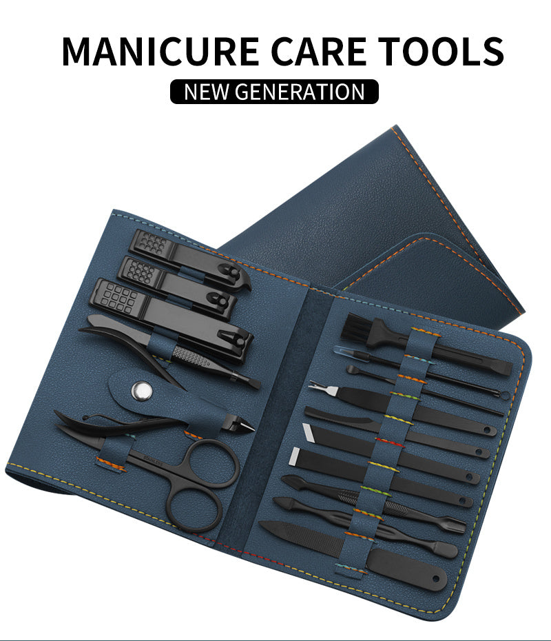 Nail Clipper Cutter Trimmer Ear Pick Grooming Kit Manicure Set Pedicure Bag