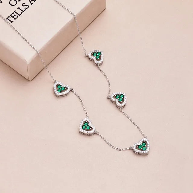 Necklace Heart Charm Pendant Luxury Jewelry Sparkling