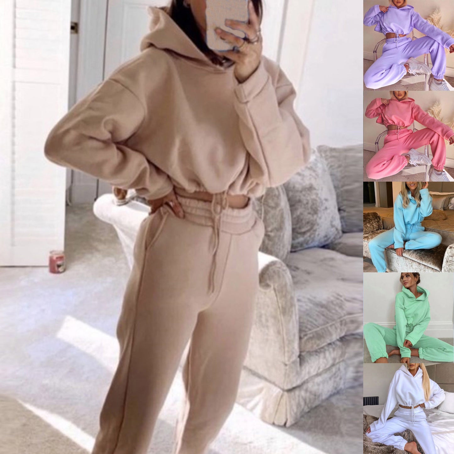 Jogging Suits For Women 2 Piece Sweatsuits Tracksuits Sexy Long Sleeve Fitness