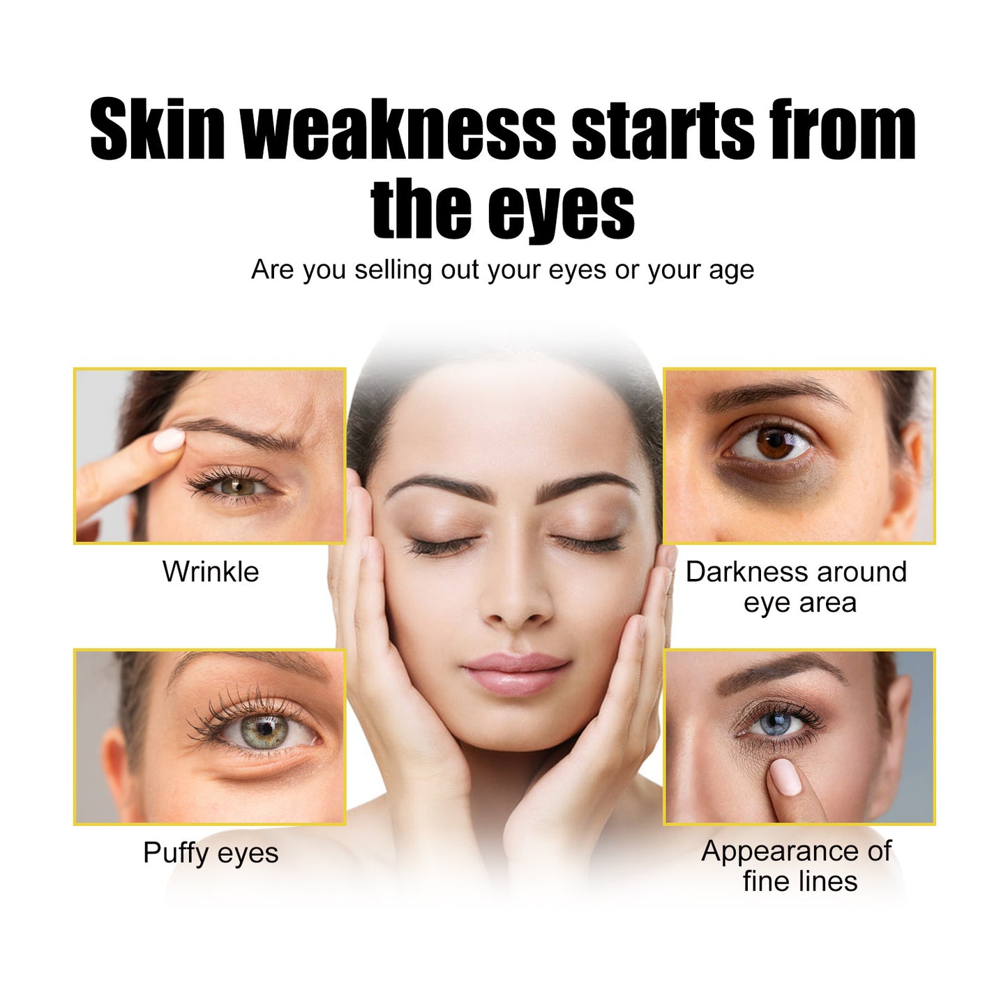 Gold Eye Mask Moisturizing Care, Firming Eye Lines Bags
