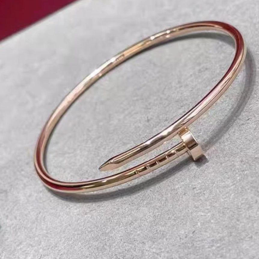 Thick Plating Head and Tail Diamond Bracelet