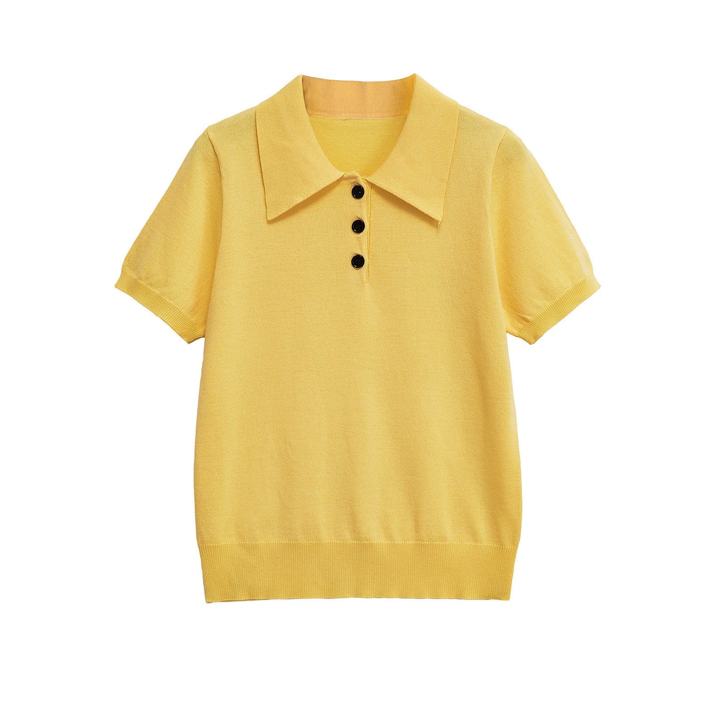 Casual polo shirt collar short sleeved knitted T-shirt - Tech Tready