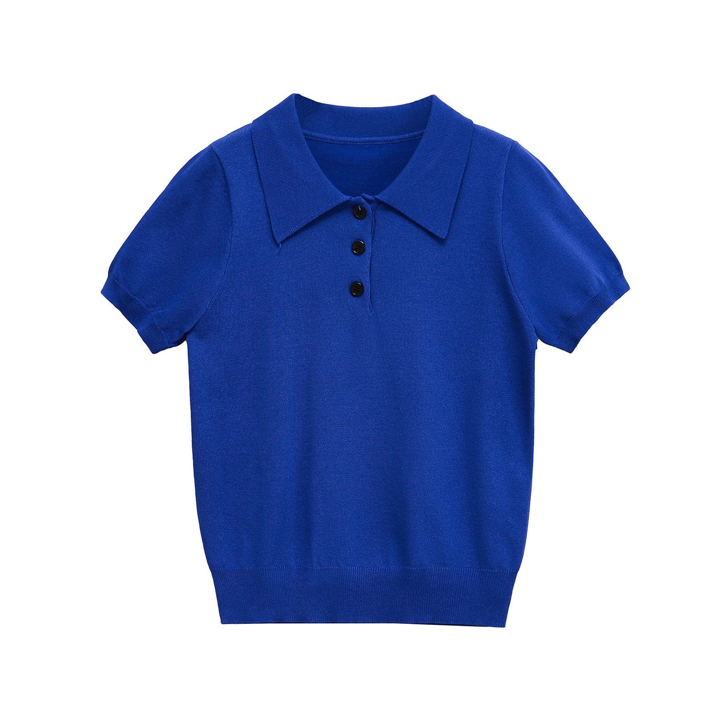 Casual polo shirt collar short sleeved knitted T-shirt - Tech Tready
