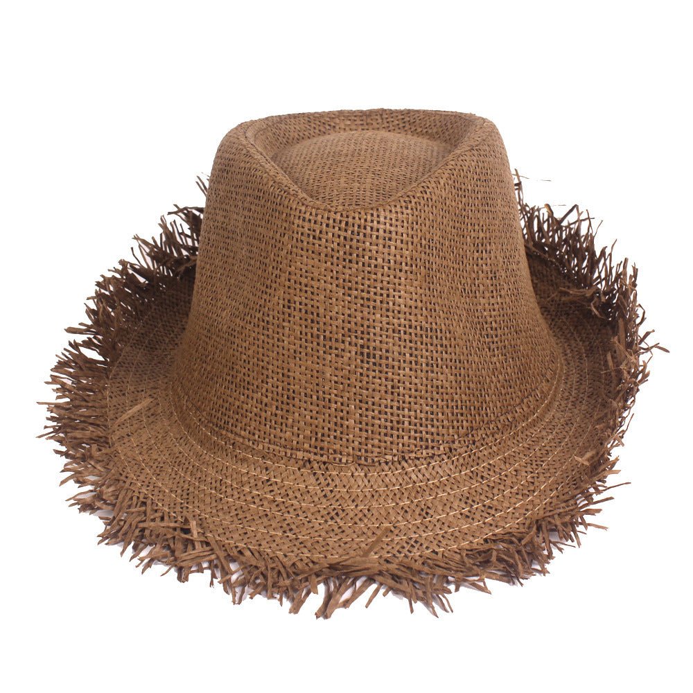 Cowboy Old Top Hats Straw Hats Summer Sun - FashionTech