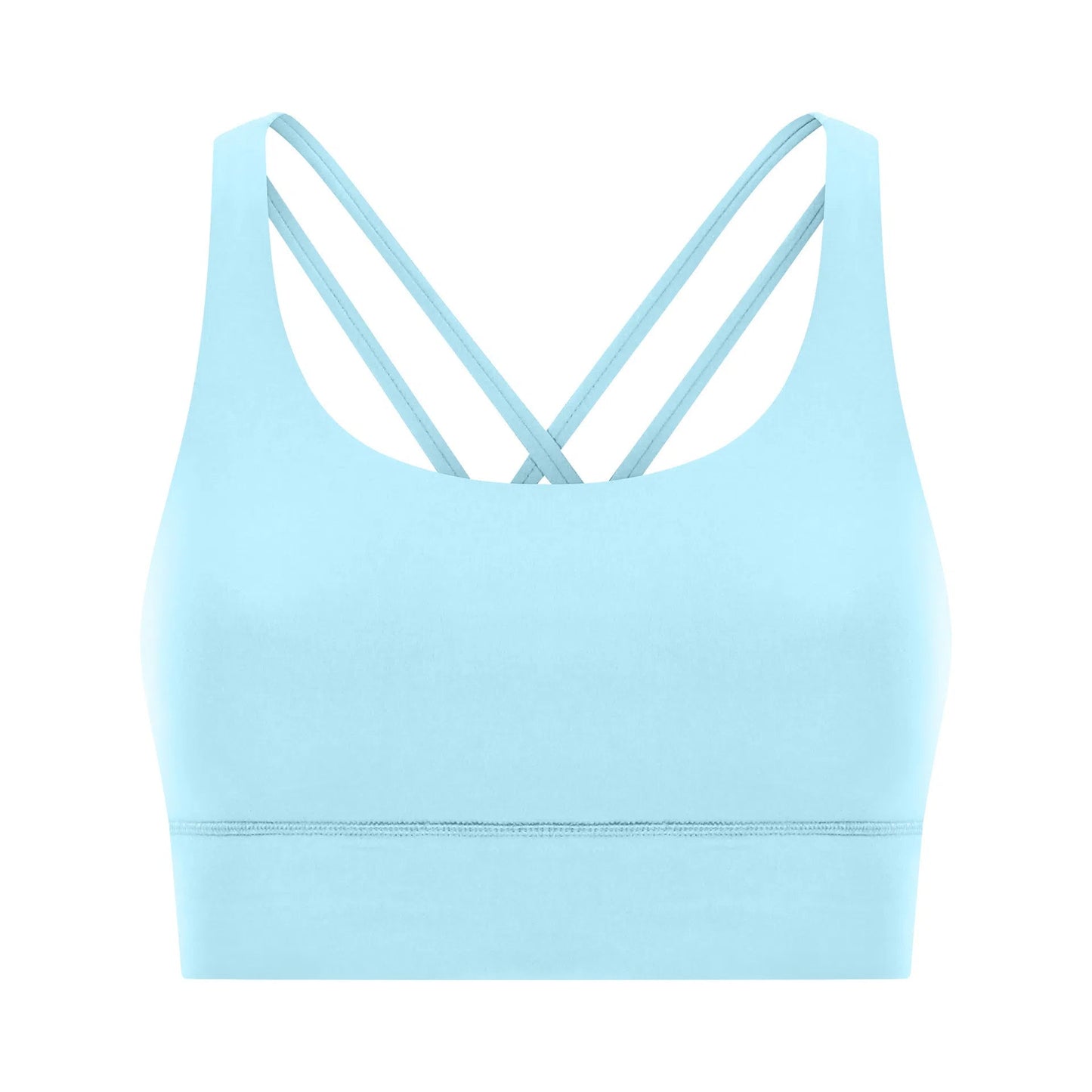 Cross back yoga bra brushed bare high - strength shock - absorbing gathering sports vest for women - Tech Tready