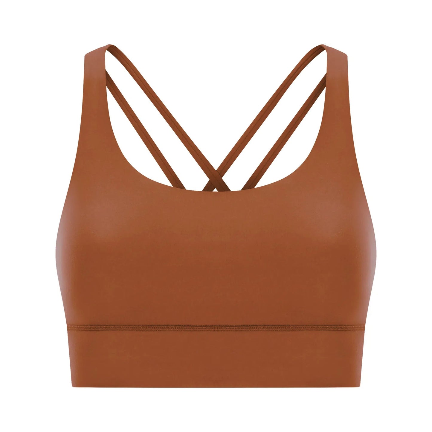 Cross back yoga bra brushed bare high - strength shock - absorbing gathering sports vest for women - Tech Tready