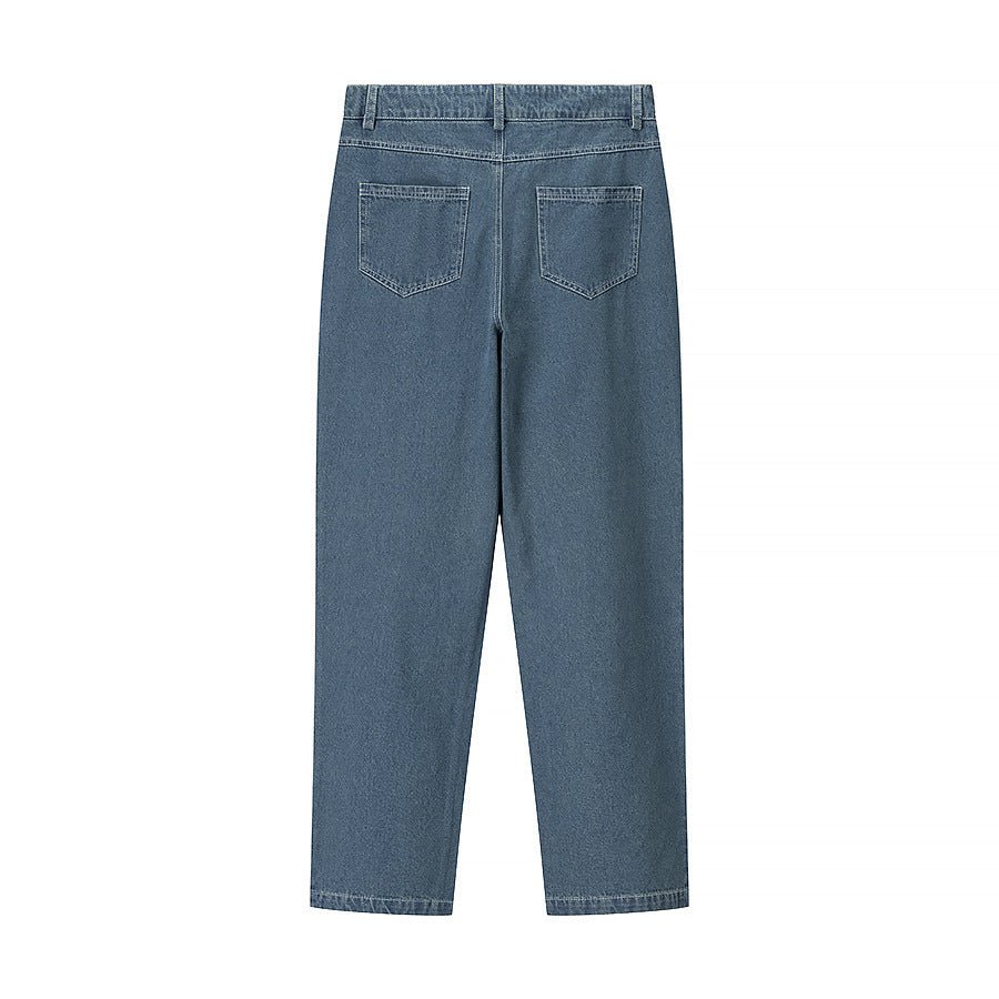 Diamond grid straight leg split jeans for women - FashionTech