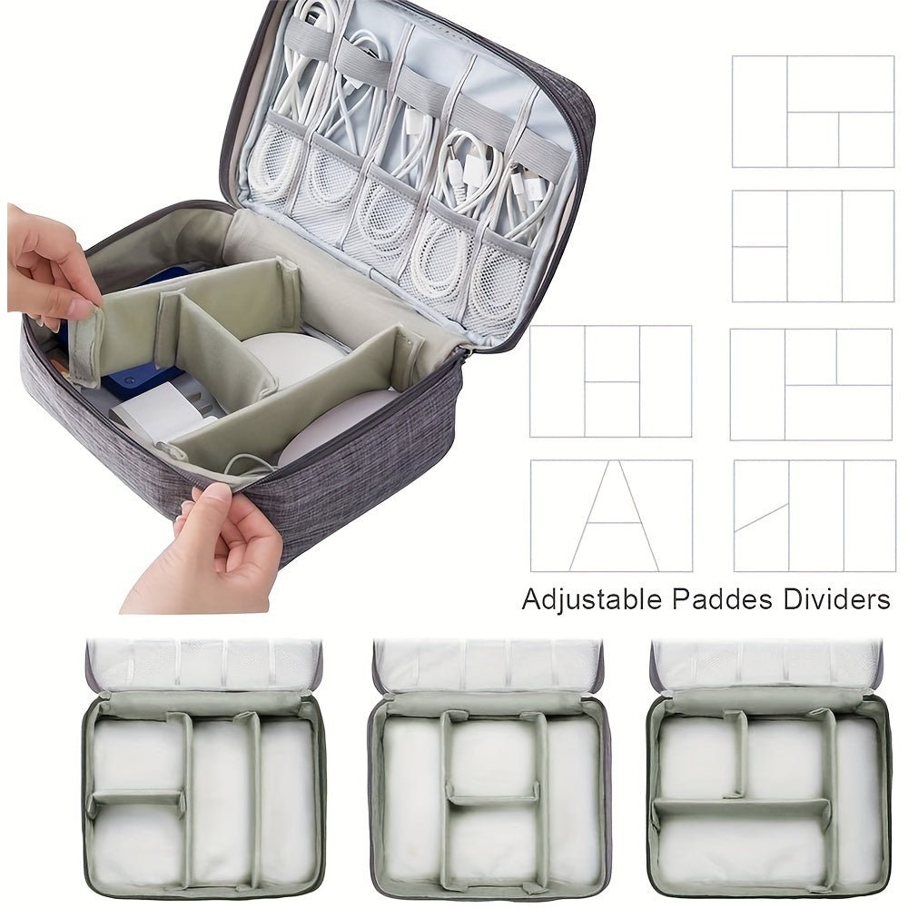 Electronics Organizer Travel Cable Organizer Bag Waterproof Portable Digital Storage Bag Electronic Accessories Case Cable Charger Organizer Case - FashionTech