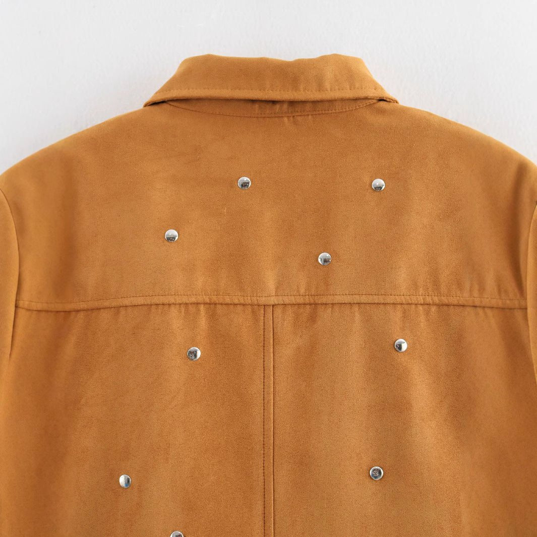 Fashionable and casual willow nail decoration deer skin jacket jacket l - FashionTech