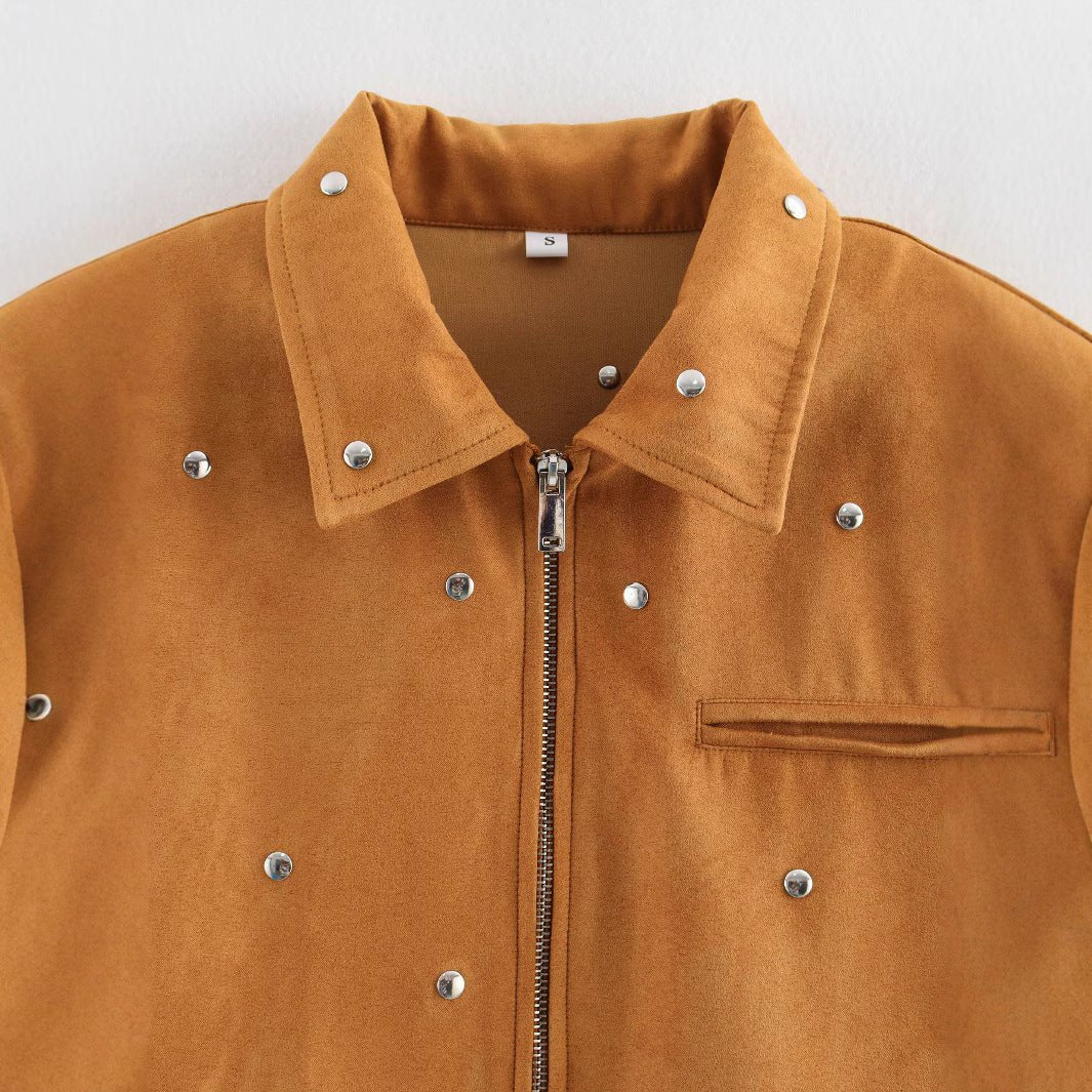 Fashionable and casual willow nail decoration deer skin jacket jacket l - FashionTech