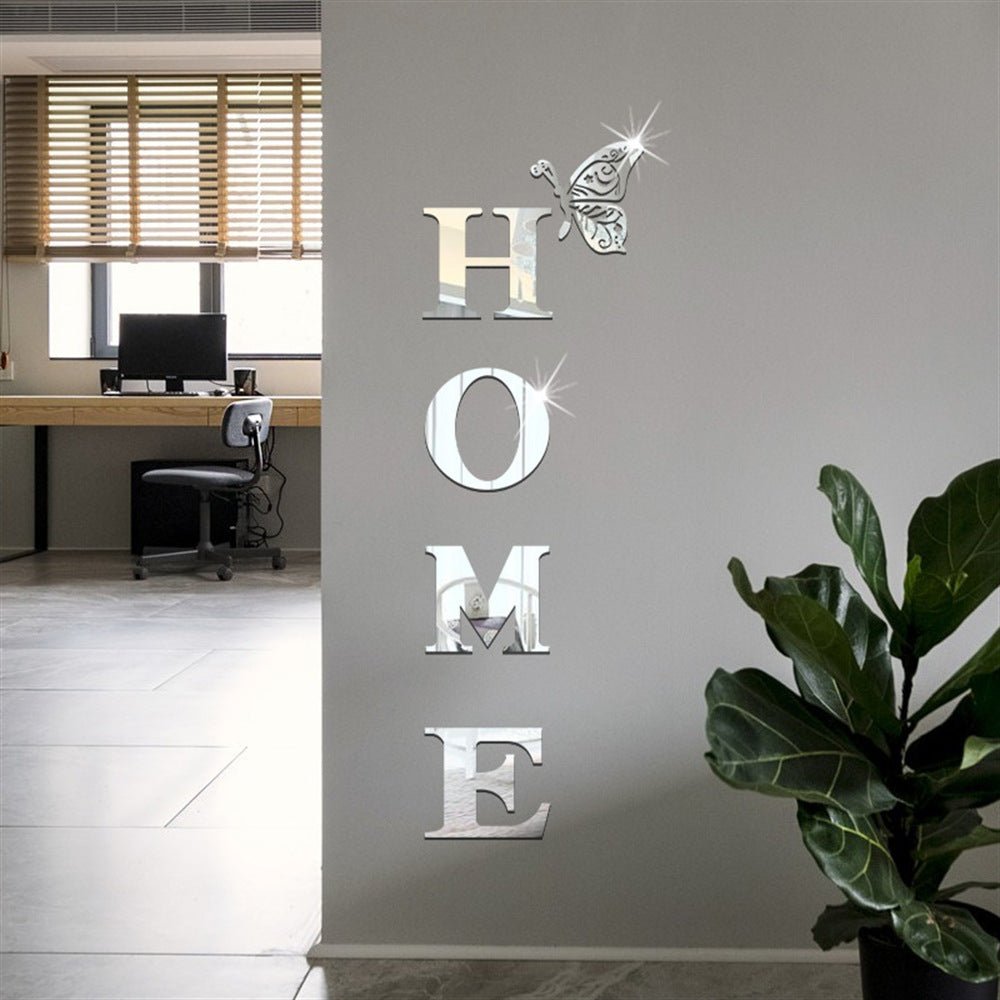 HOMEButterfly acrylic mirror wall stickers home background wall stickers porch DIY mirror letters - Tech Tready