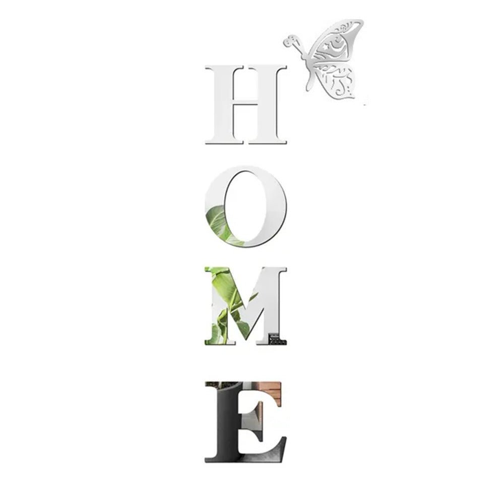 HOMEButterfly acrylic mirror wall stickers home background wall stickers porch DIY mirror letters - Tech Tready