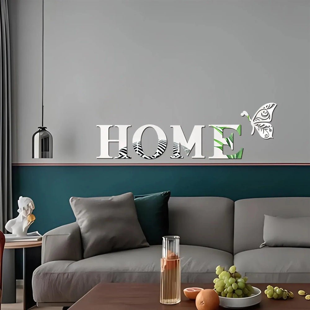 HOMEButterfly acrylic mirror wall stickers home background wall stickers porch DIY mirror letters - Tech Tready