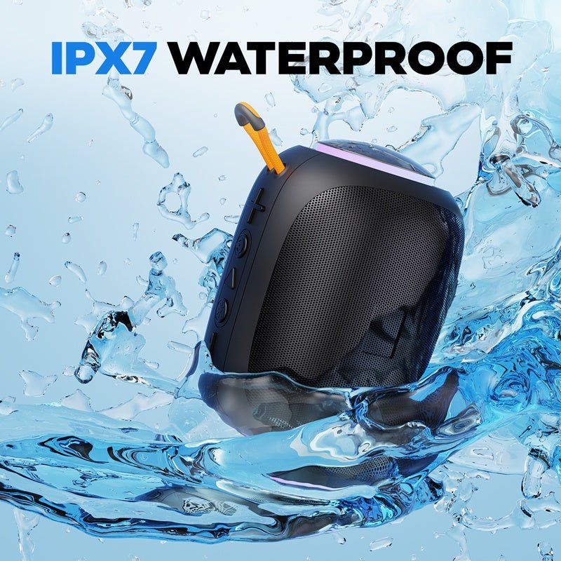 JYX L5 Portable Speaker & IPX7 Waterproof Bluetooth Speaker With LED Light & 8H Playtime Outdoor Speakers With Loud Stereo Sound - FashionTech