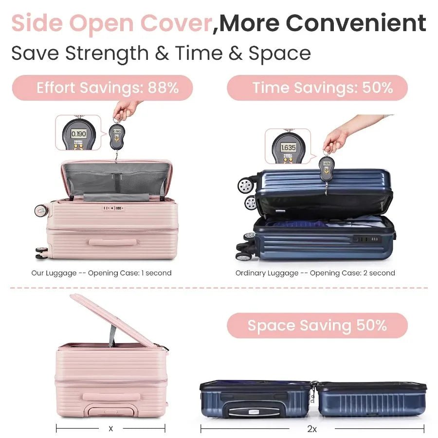 Luggage Sets 3 Piece 20 24 28 Expandable Carry On Luggage with TSA Lock Airline Approved 100% PC Hard Shell and Lightweight Sui - FashionTech