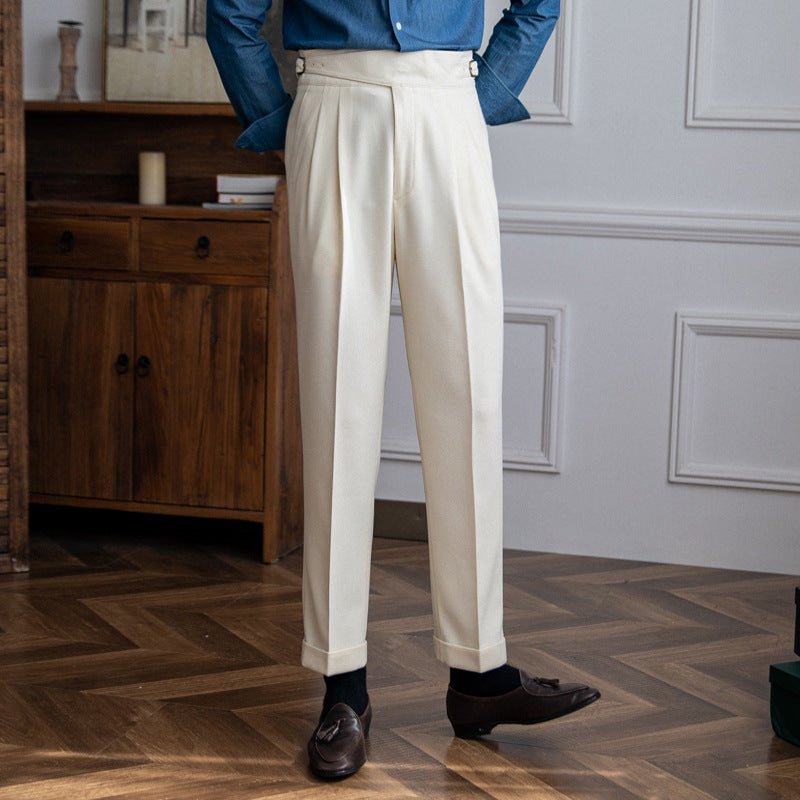 Men's High Waist Straight Casual Pants - FashionTech