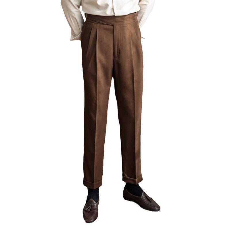 Men's High Waist Straight Casual Pants - FashionTech
