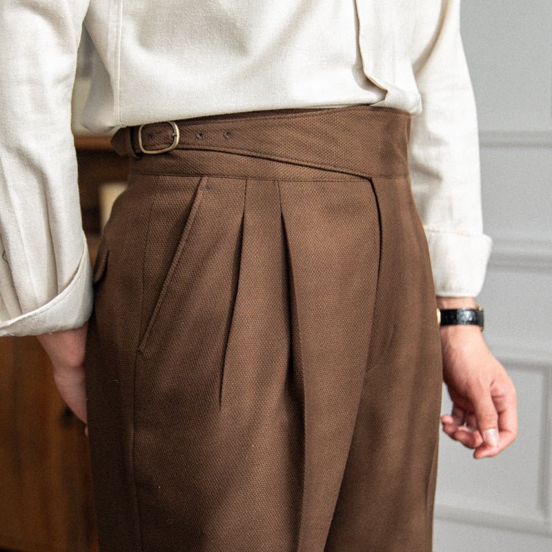 Men's High Waist Straight Casual Pants - FashionTech