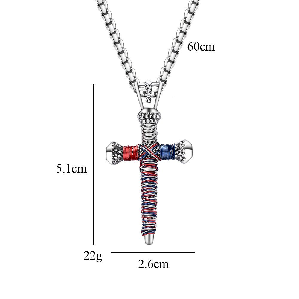 Men's Statement Nail Cross Pendant Necklace - FashionTech