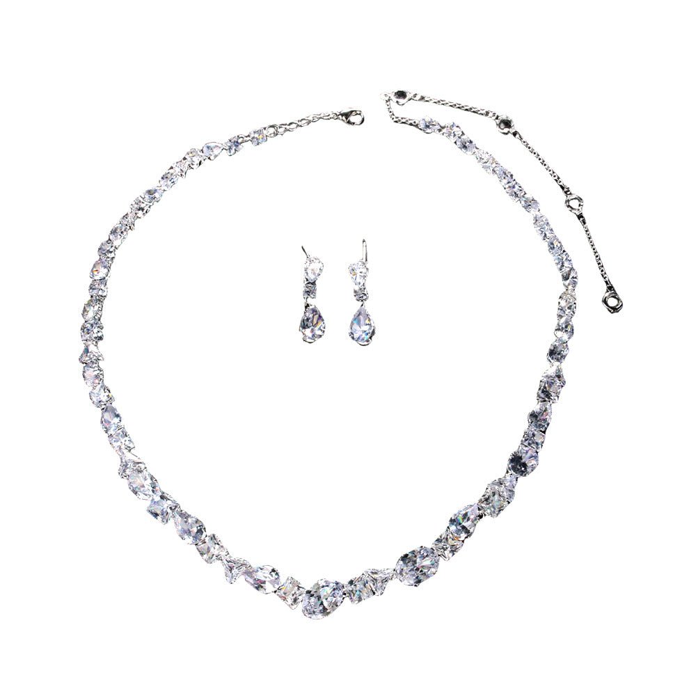Necklace earring set bride's wedding jewelry set fashionable and versatile accessories - FashionTech