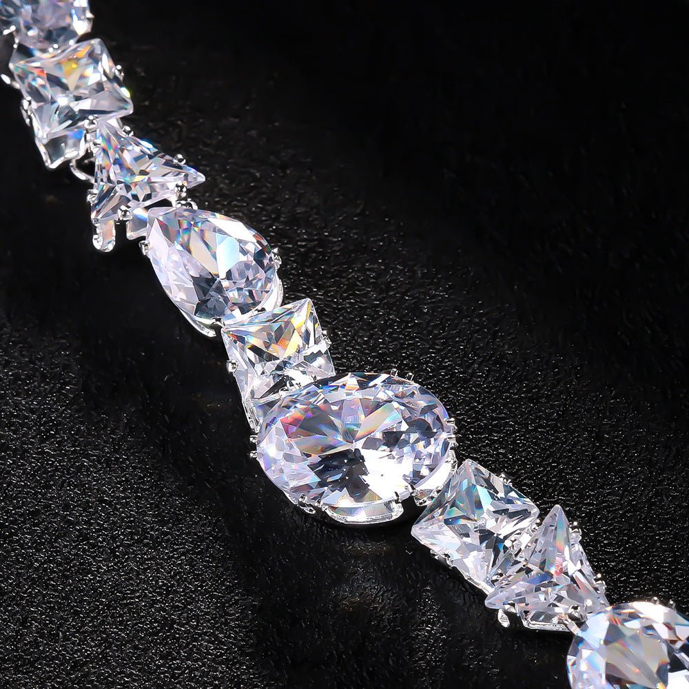 Necklace earring set bride's wedding jewelry set fashionable and versatile accessories - FashionTech