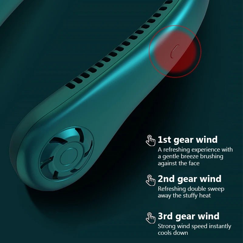 Portable Neck Fan Electric Wearable Cooling FAN USB Rechargeable Air Conditioner - FashionTech