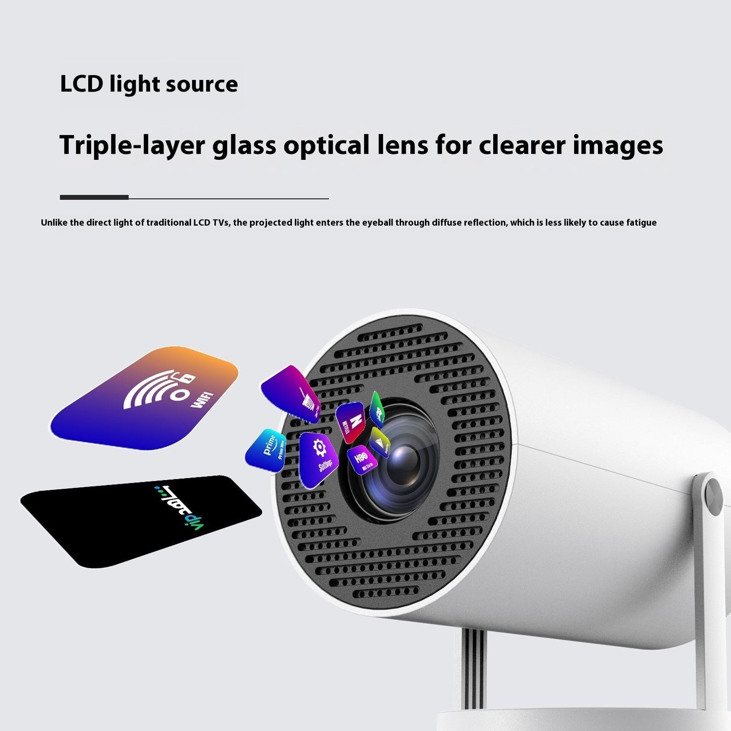 Portable Projector Small Straight Projector For Home Use 180 Degrees Projection Angle Automatic Focus Home Video Projector - Tech Tready