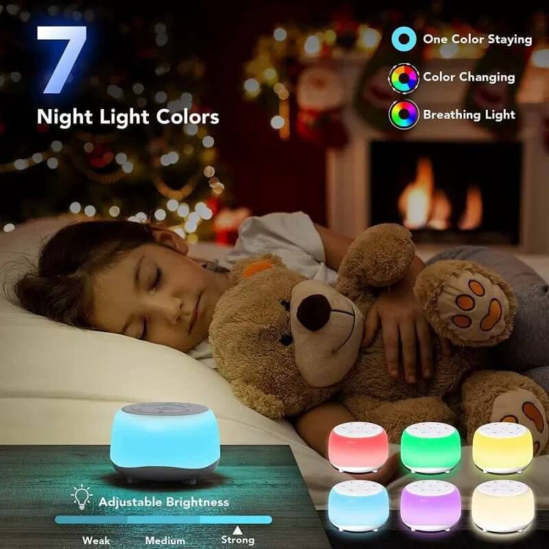 Portable Sound Machine with White Noise, Night Light, and Speaker for Baby's Soothing Sleep and Relaxation - Tech Tready