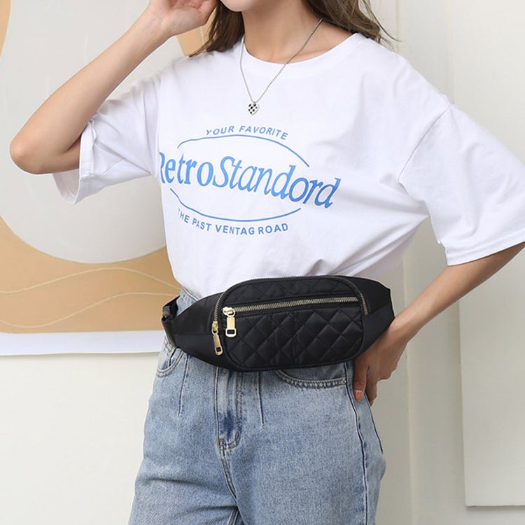Rhombus Fanny Packs For Women Crossbody Waist Bags For Sports Hiking Cycling Running - FashionTech