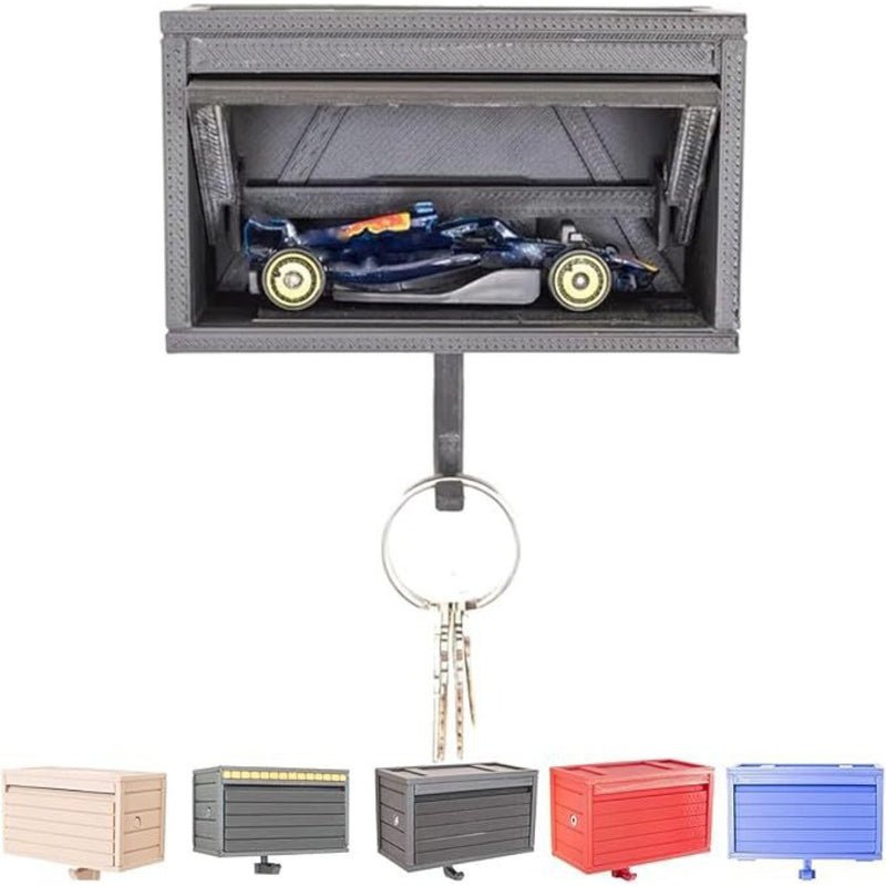 Space - saving wall wooden key holder, home key rack, garage - shaped clothes hook with opening door for hallway - Tech Tready