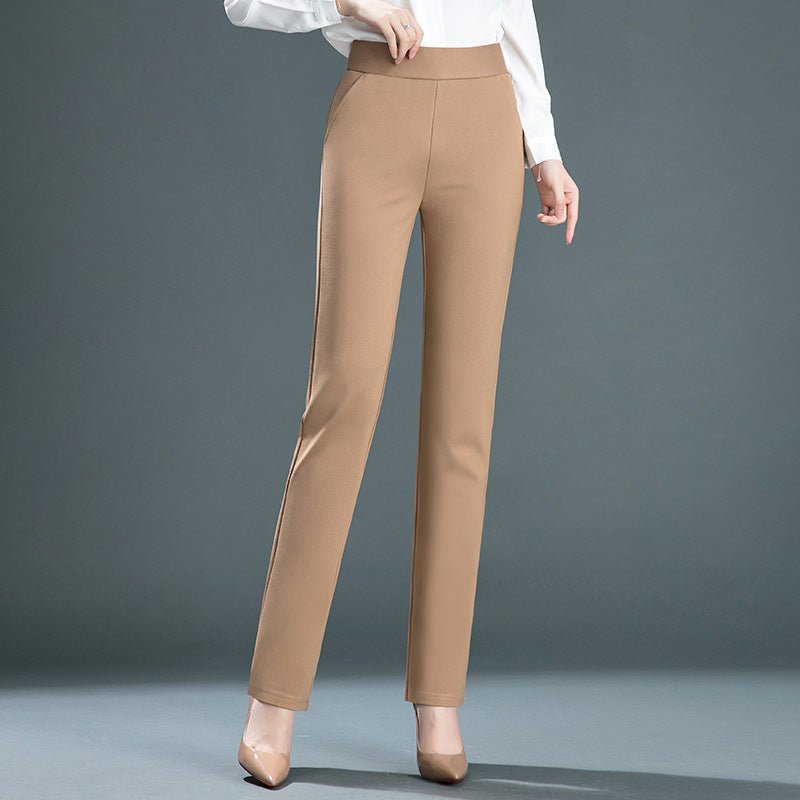 Straight Elastic High Waist Slimming Pants - FashionTech