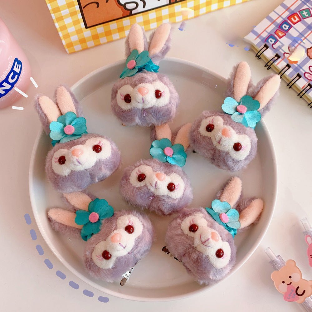 Style Girl Cartoon Mini Bunny Brooch Plush Cute Soft Cute Badge Pin Bag - FashionTech