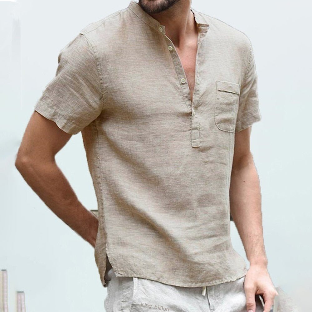 Summer New Men's Short - Sleeved T-shirt Cotton and Linen Led Casual Men's T-shirt Shirt Male Breathable S - 3XL - Tech Tready