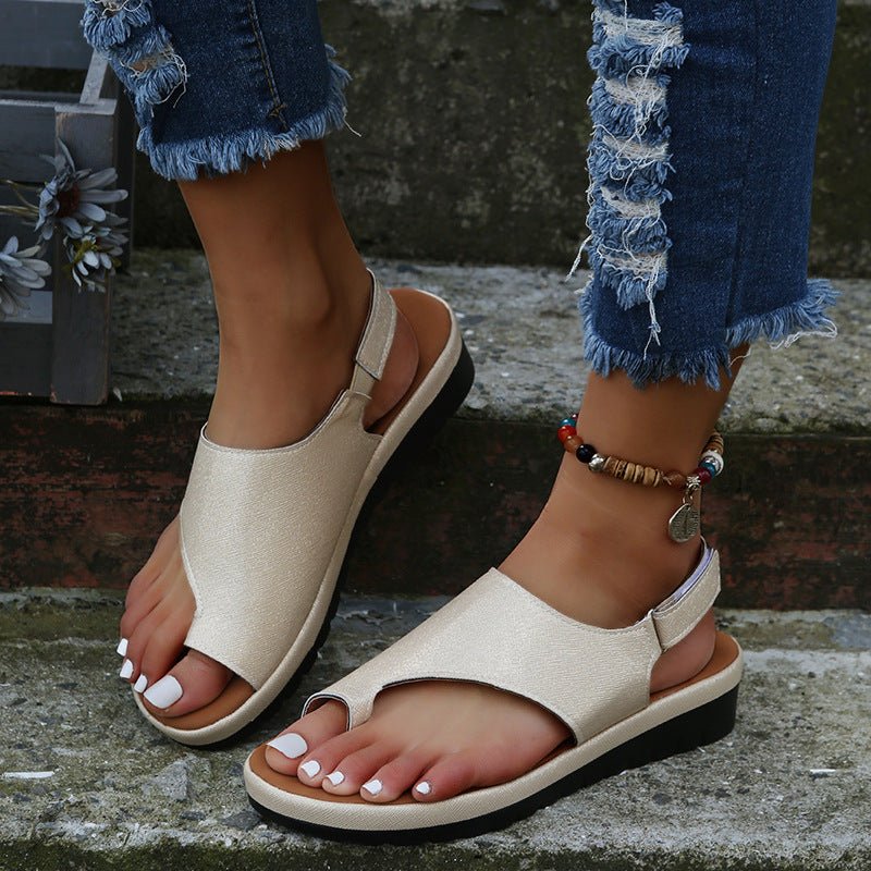 Thong Sandals With Velcro Summer Flat Beach Shoes - FashionTech