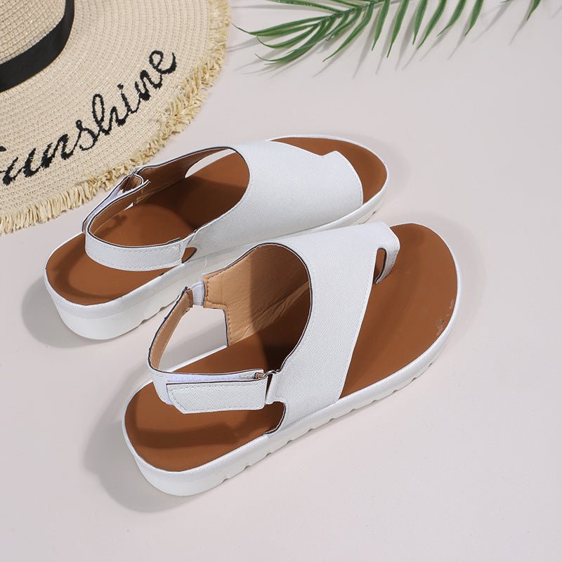 Thong Sandals With Velcro Summer Flat Beach Shoes - FashionTech