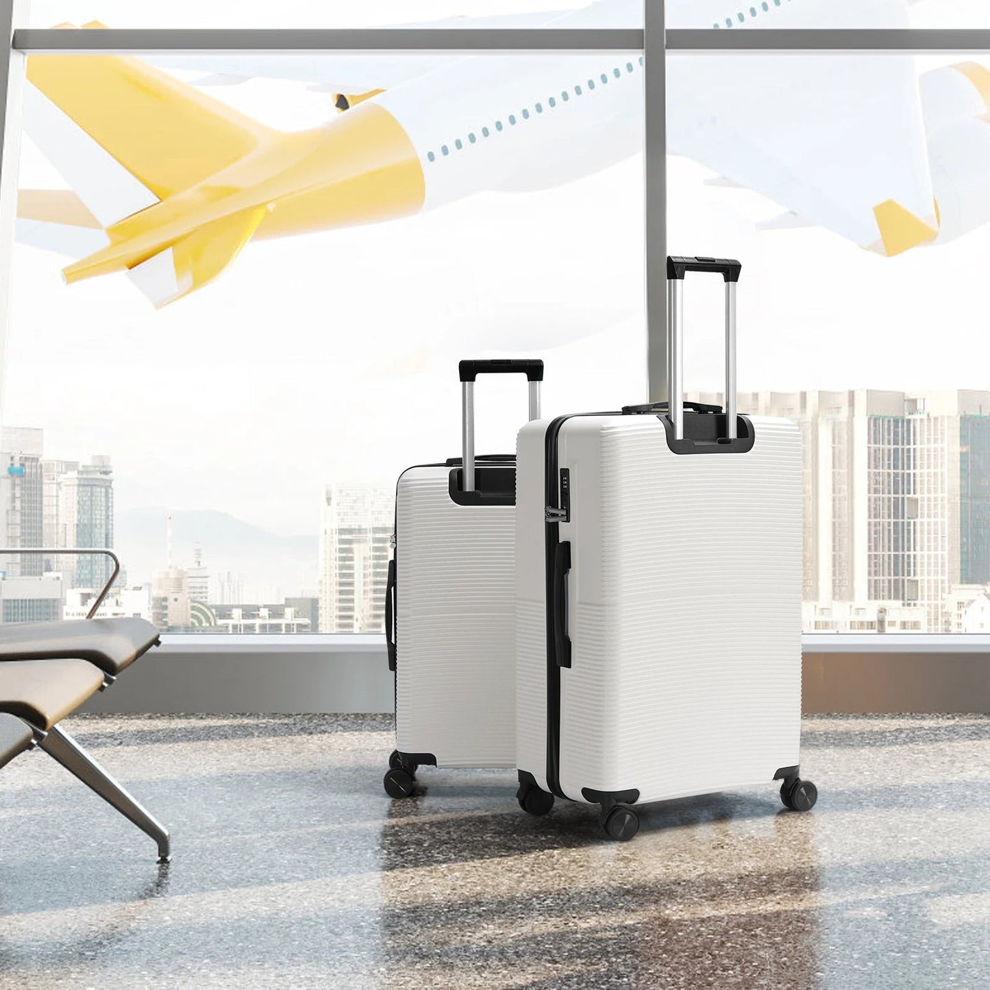 TSA Lock 3Pcs Luggage Set ABS Hardshell Travel Suitcase Luggage Bag With Silent Spinner Wheel 28 Inch Large Suitcase - FashionTech