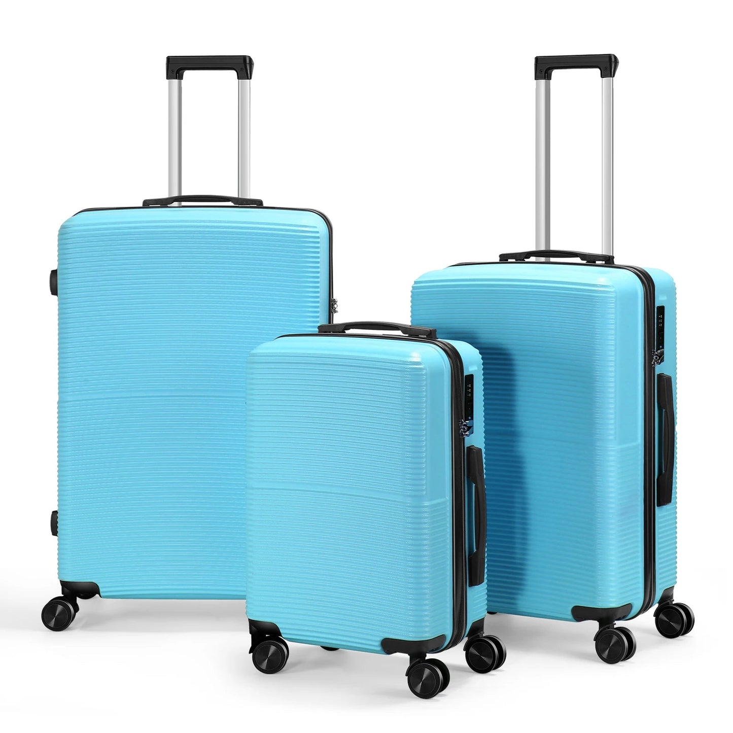 TSA Lock 3Pcs Luggage Set ABS Hardshell Travel Suitcase Luggage Bag With Silent Spinner Wheel 28 Inch Large Suitcase - FashionTech