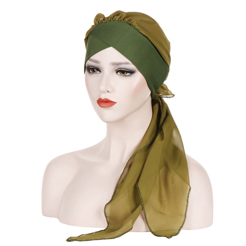 Turban Hat Hijab Cap Cancer Muslim Women Head - Scarf Wrap Beanie Bandana Flower Print - Tech Tready