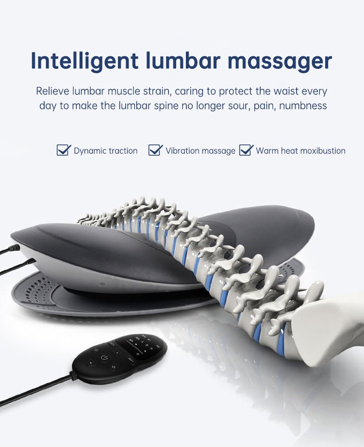 Waist Massager Lumbar Traction Inflatable Hot Compress Back Cervical Stretcher Massage Air Pressure Reduce Relief Pain - Tech Tready