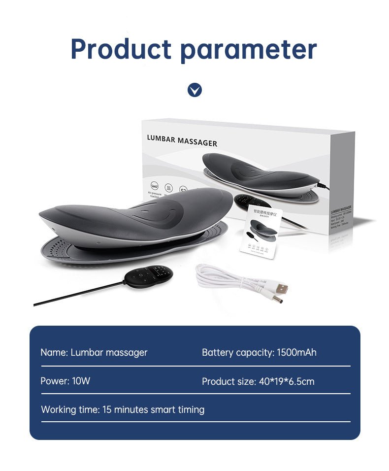 Waist Massager Lumbar Traction Inflatable Hot Compress Back Cervical Stretcher Massage Air Pressure Reduce Relief Pain - Tech Tready