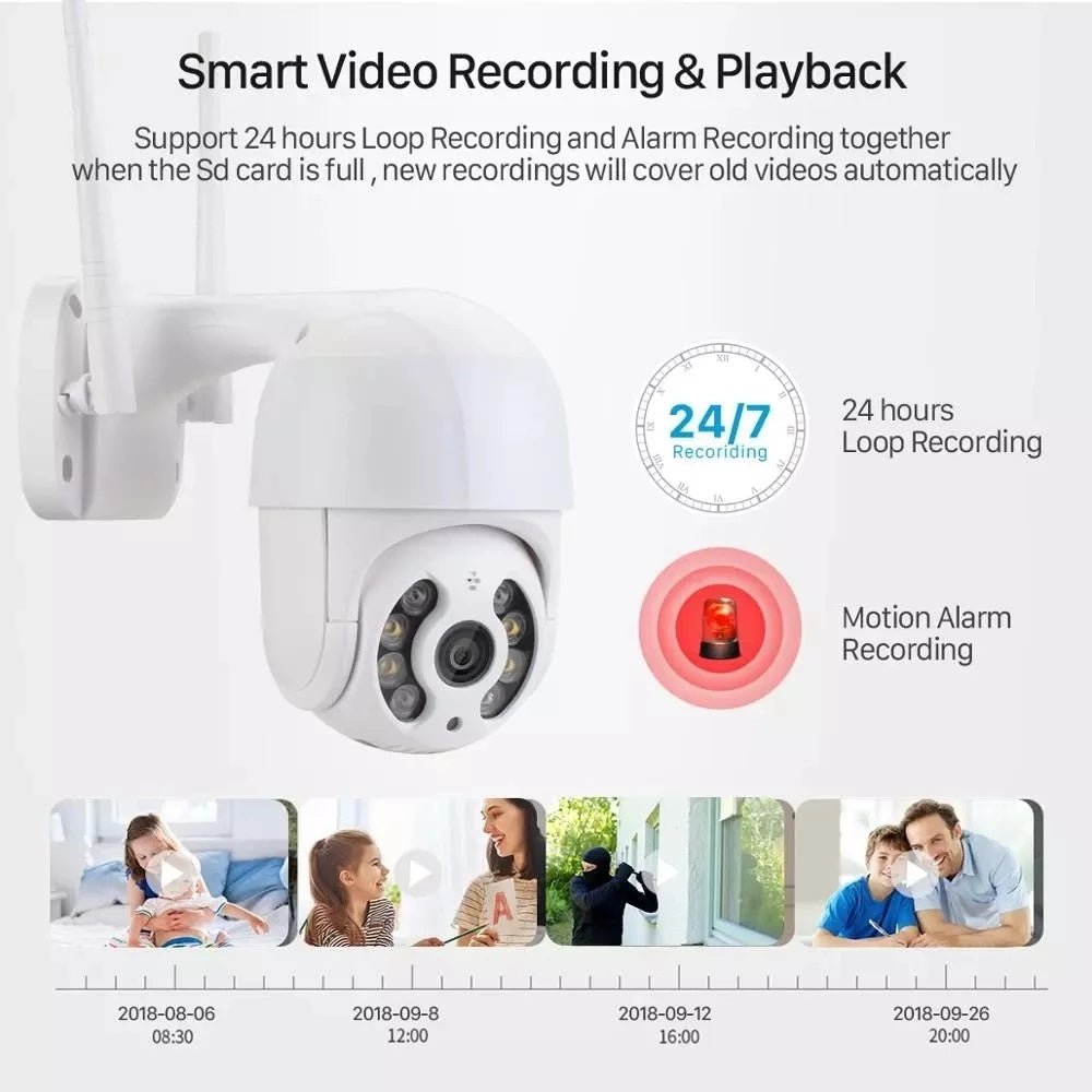 Wireless WiFi Surveillance Camera Dual Light Source AI Smart - Tech Tready