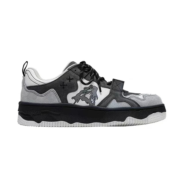 Women Shoes Men Retro Hip - hop Punk Goth Volcano Skateboard Shoes Fashion Sneakers Couple Students Outdoor Sports Casual Shoe - Tech Tready