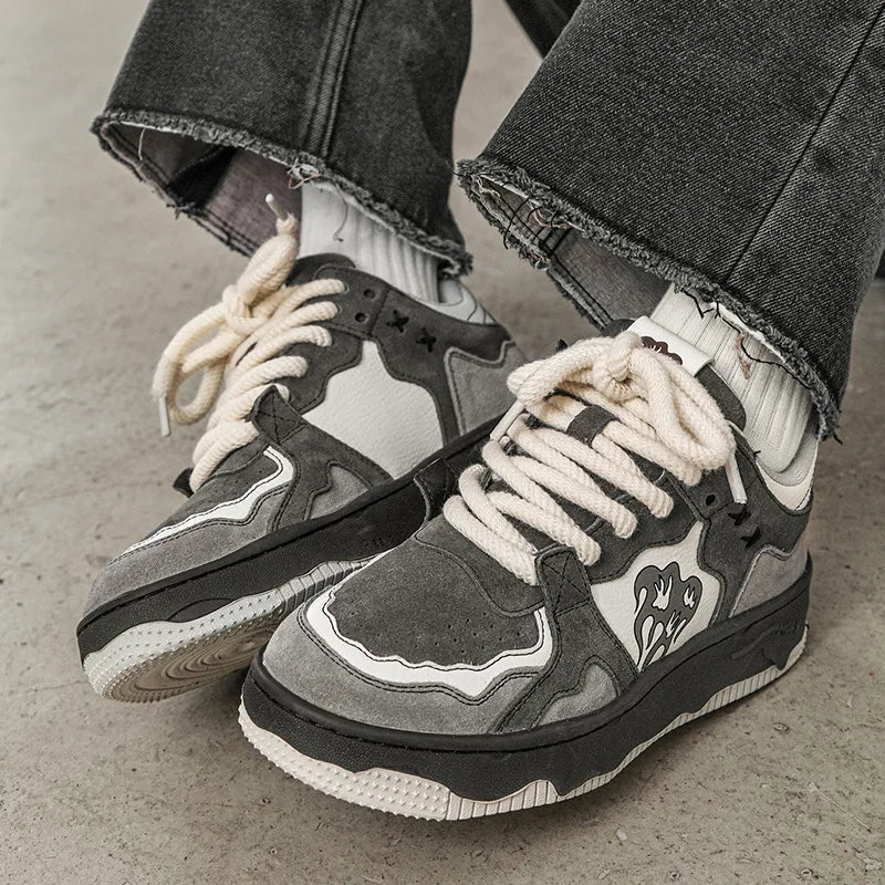 Women Shoes Men Retro Hip - hop Punk Goth Volcano Skateboard Shoes Fashion Sneakers Couple Students Outdoor Sports Casual Shoe - Tech Tready