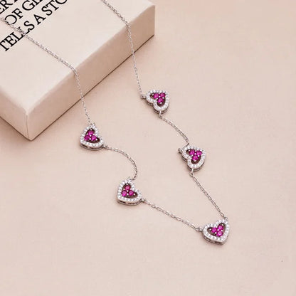 Necklace Heart Charm Pendant Luxury Jewelry Sparkling